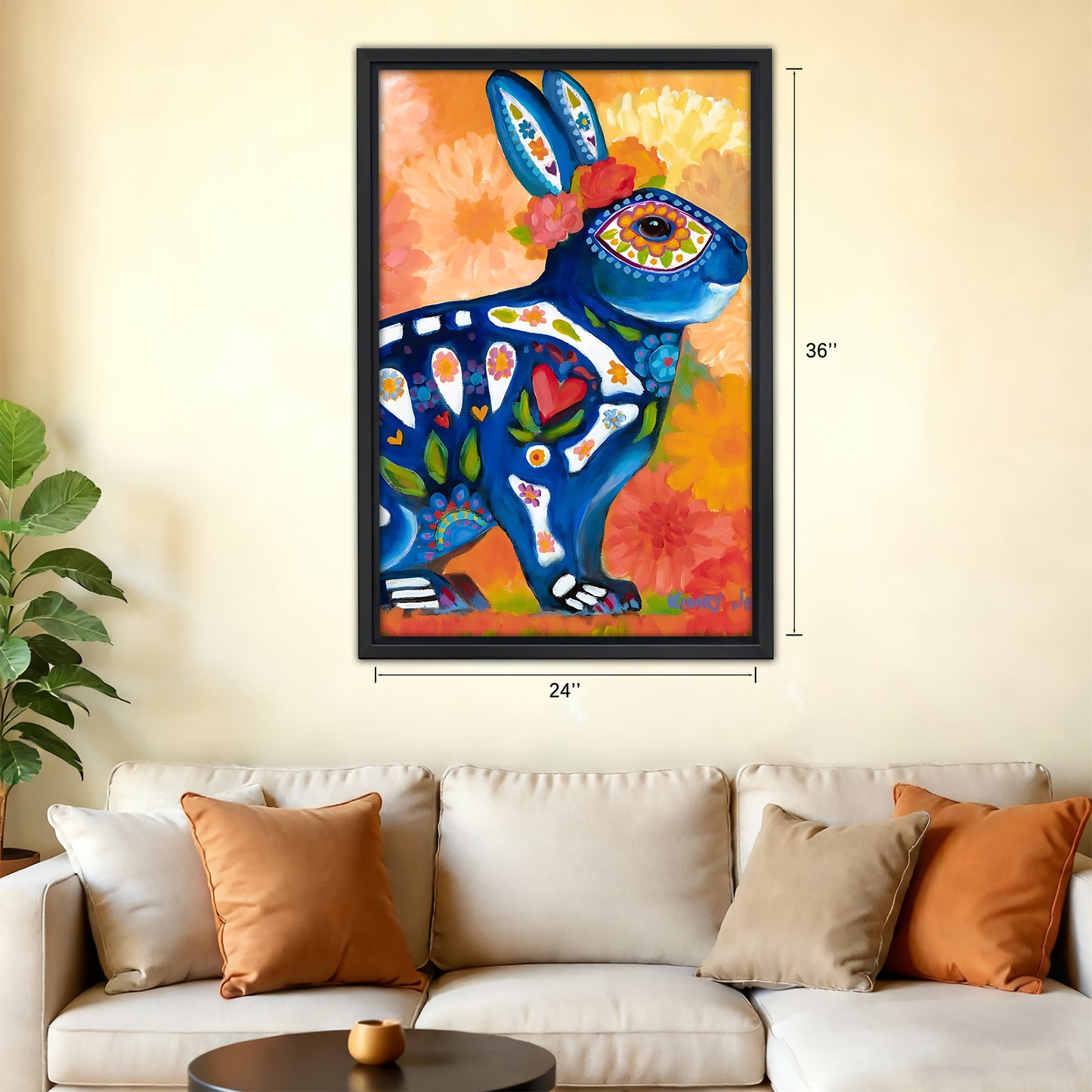 Funny Rabbit Art - Canvas Wall Art - Abstract Funny Living Room Decor| Liberty Signs #SZ090