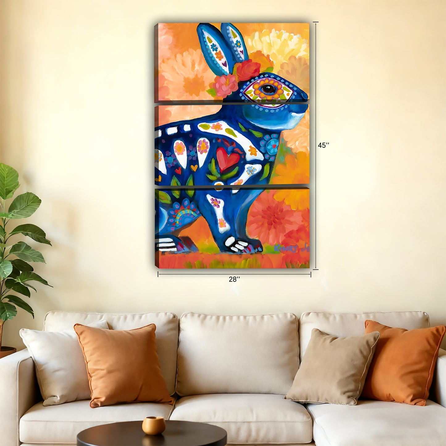 Funny Rabbit Art - Canvas Wall Art - Abstract Funny Living Room Decor| Liberty Signs #SZ090
