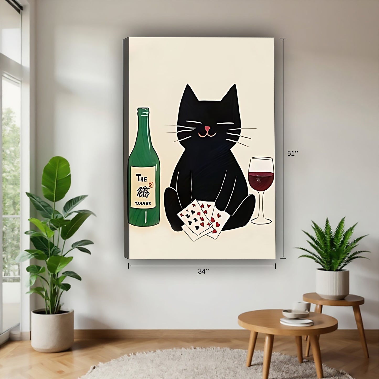 Funny Cat Art - Canvas Wall Art - Abstract Funny Living Room Decor| Liberty Signs #SZ093