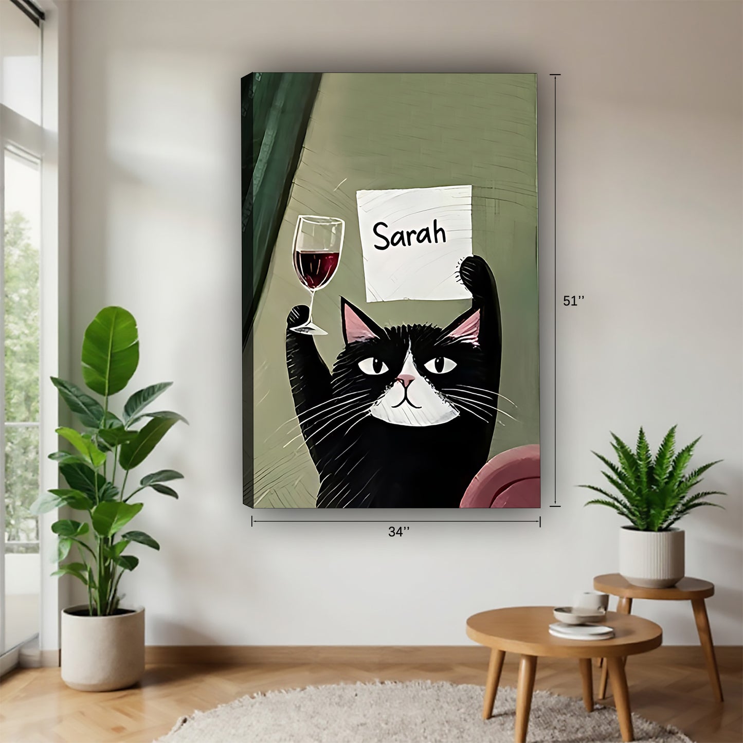 Funny Cat Art - Canvas Wall Art - Abstract Funny Living Room Decor| Liberty Signs #SZ094