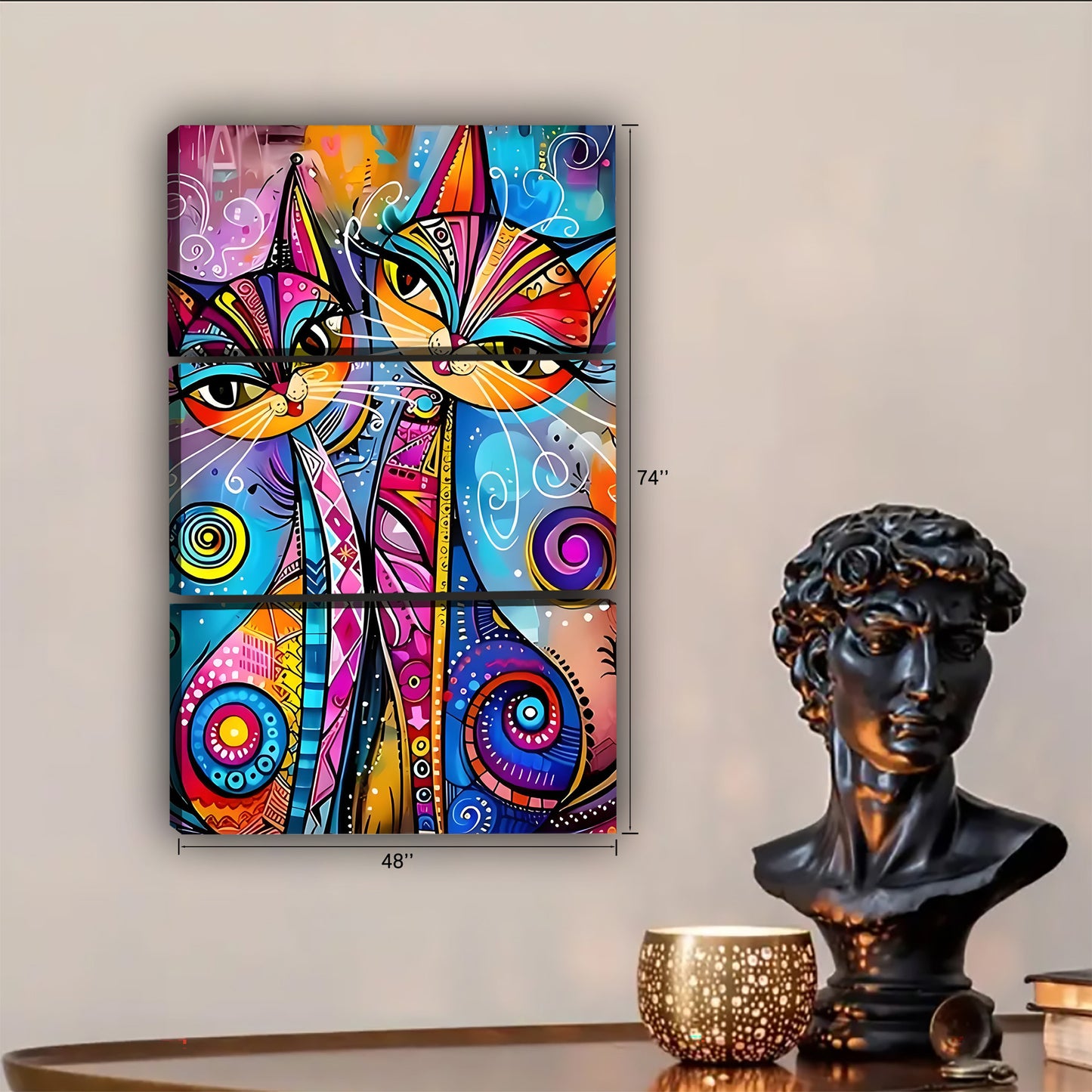 Funny Cat Art - Canvas Wall Art - Abstract Funny Living Room Decor| Liberty Signs #SZ105