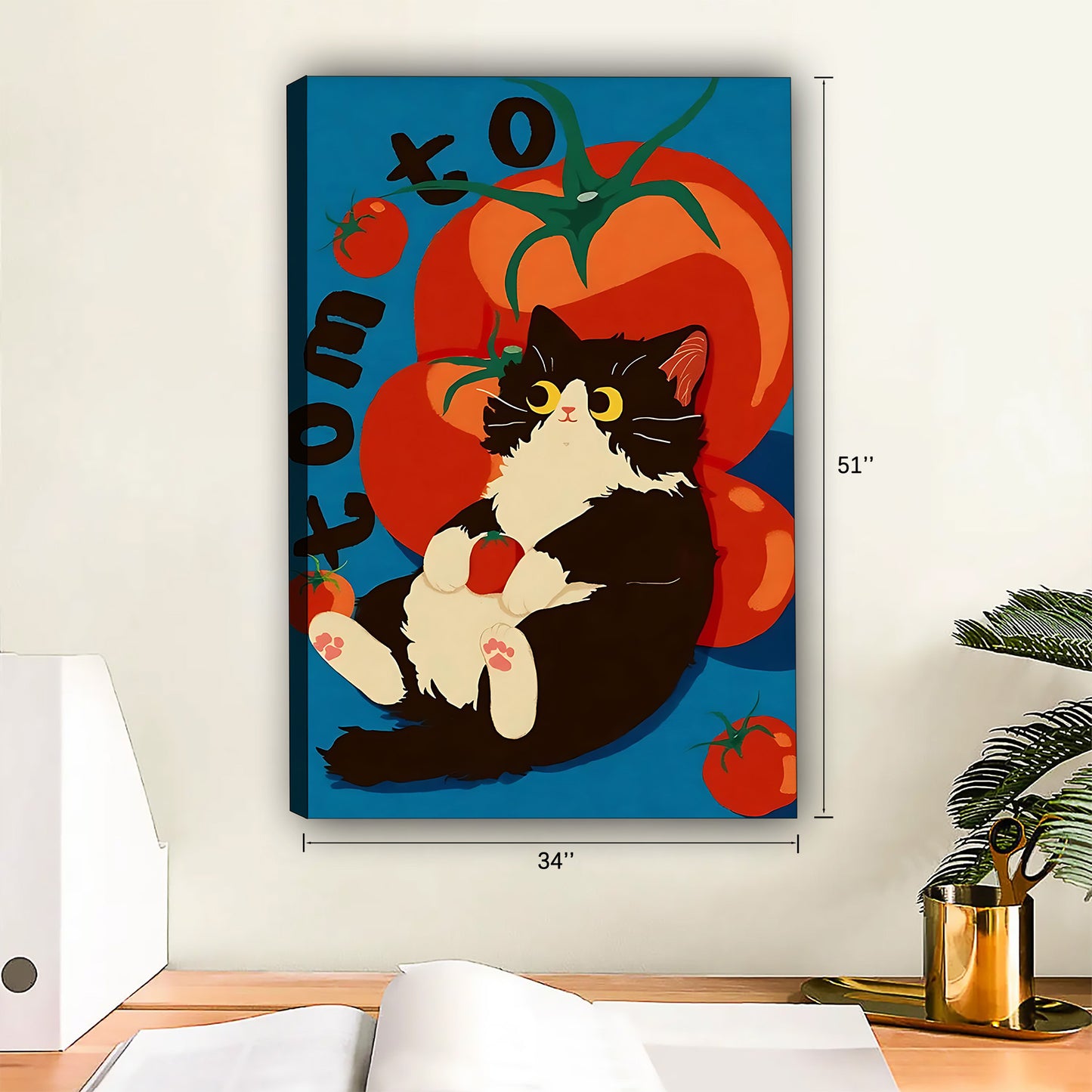 Funny Cat Art - Canvas Wall Art - Abstract Funny Living Room Decor| Liberty Signs #SZ126