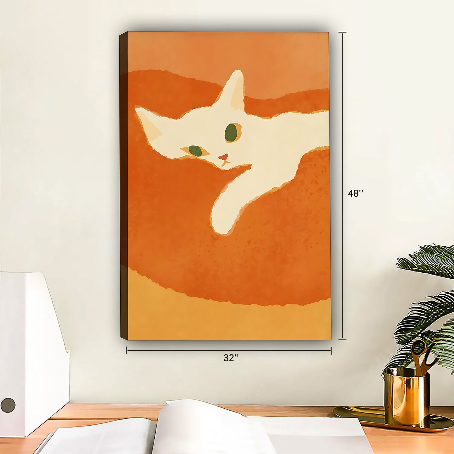 Funny Cat Art - Canvas Wall Art - Abstract Funny Living Room Decor| Liberty Signs #SZ128