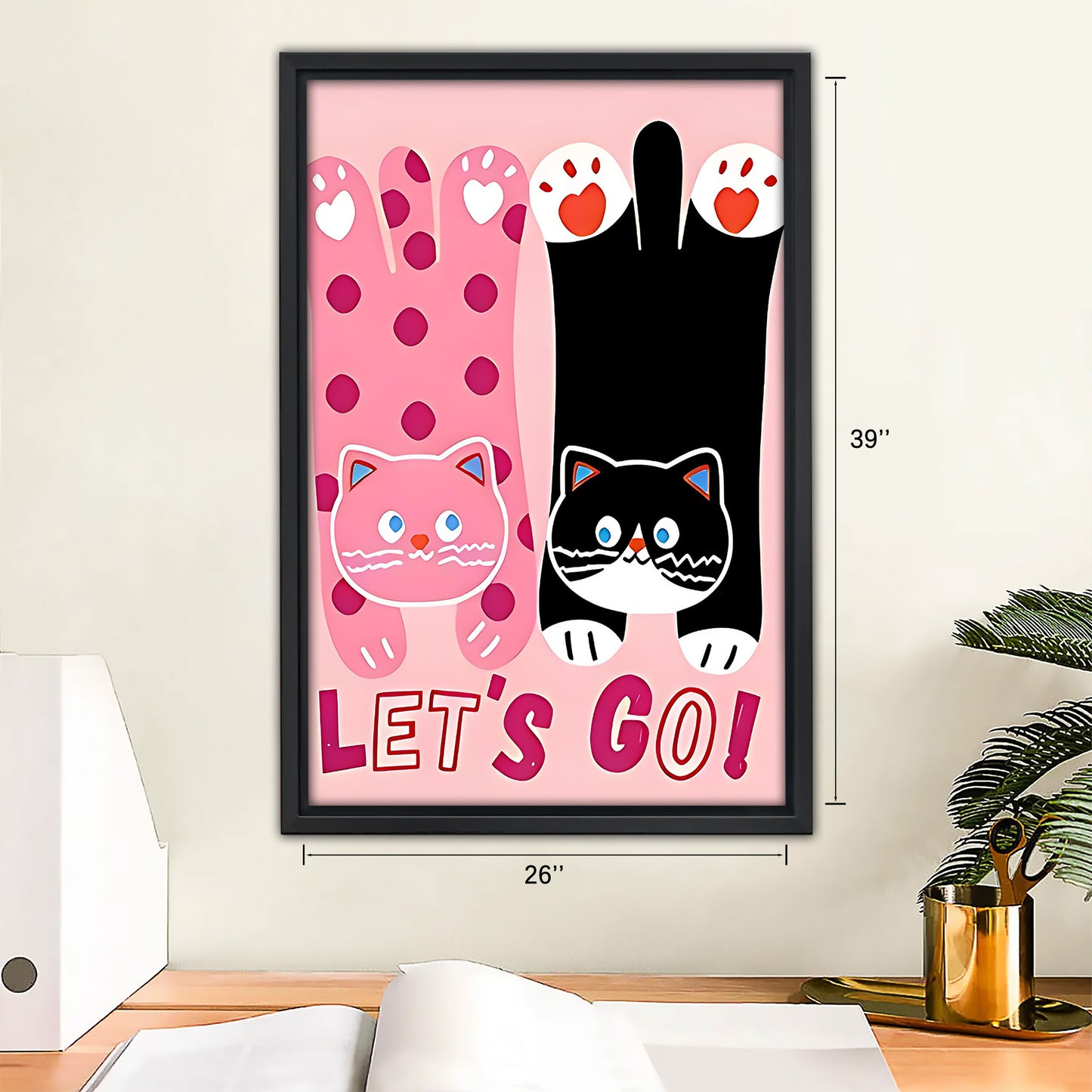 Funny Cat Art - Canvas Wall Art - Abstract Funny Living Room Decor| Liberty Signs #SZ129