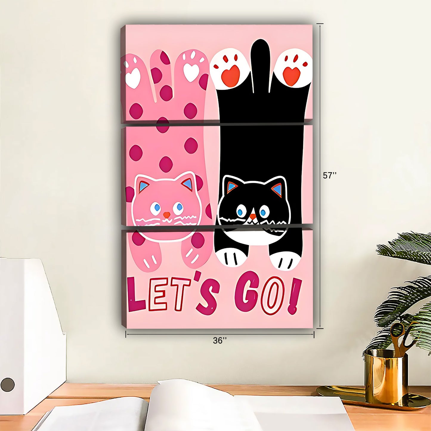 Funny Cat Art - Canvas Wall Art - Abstract Funny Living Room Decor| Liberty Signs #SZ129