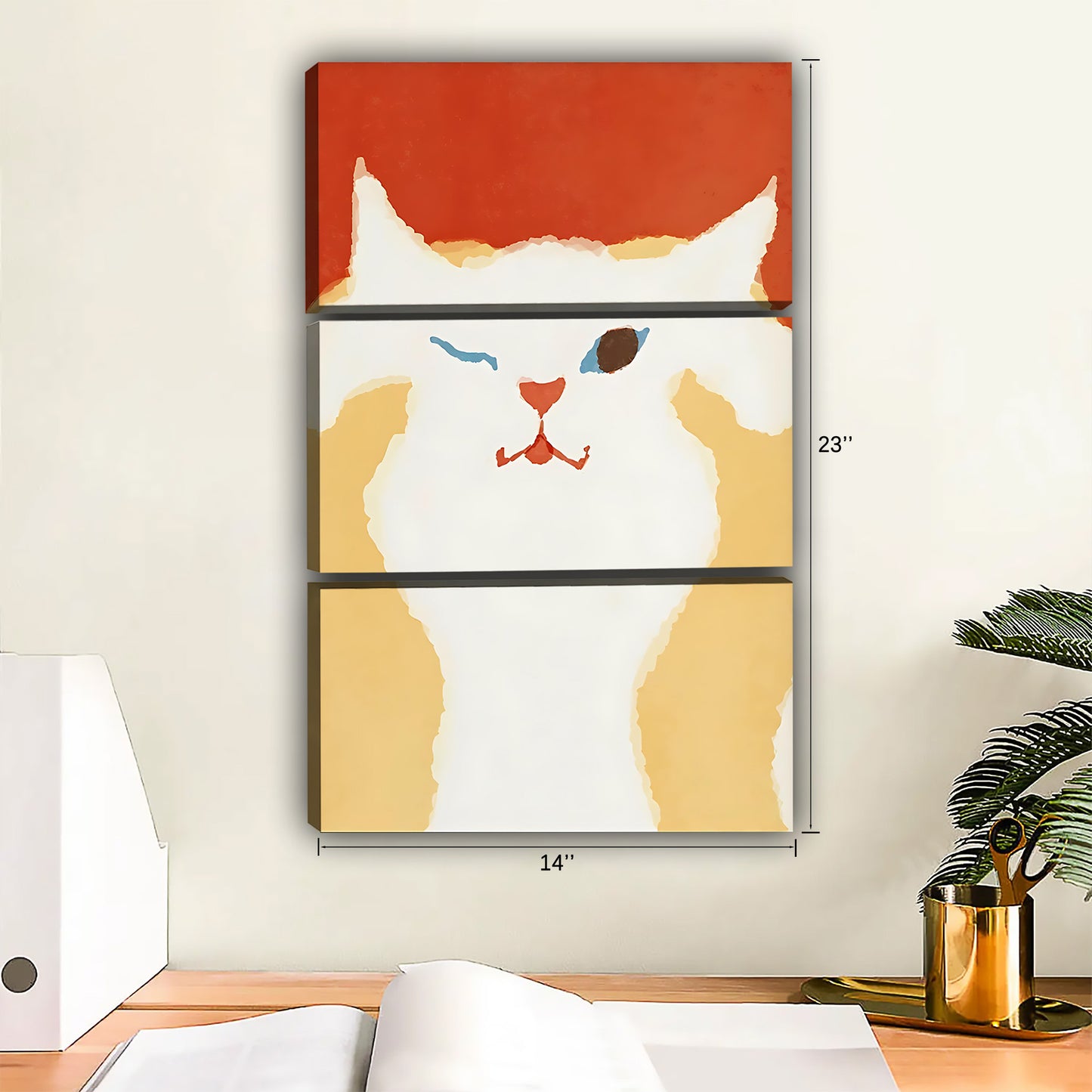 Funny Cat Art - Canvas Wall Art - Abstract Funny Living Room Decor| Liberty Signs #SZ130