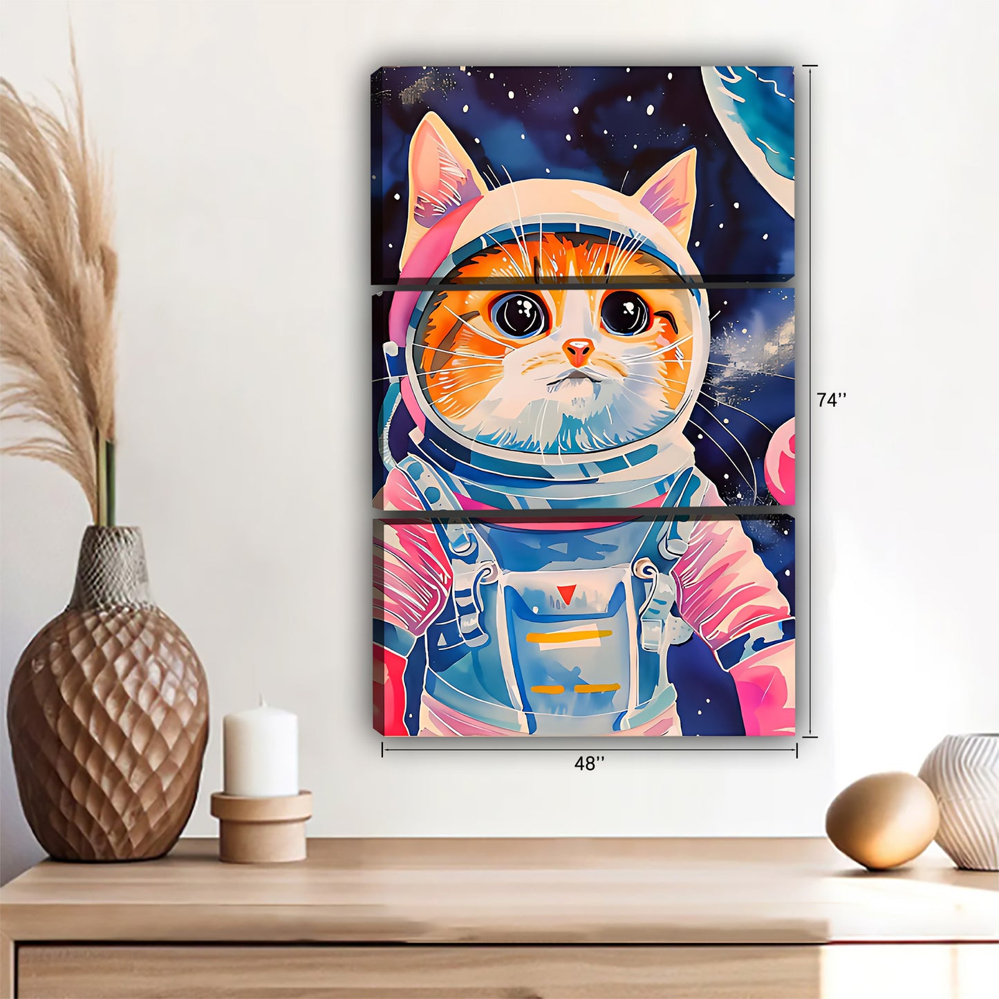 Funny Cat Art - Canvas Wall Art - Abstract Funny Living Room Decor| Liberty Signs #SZ137