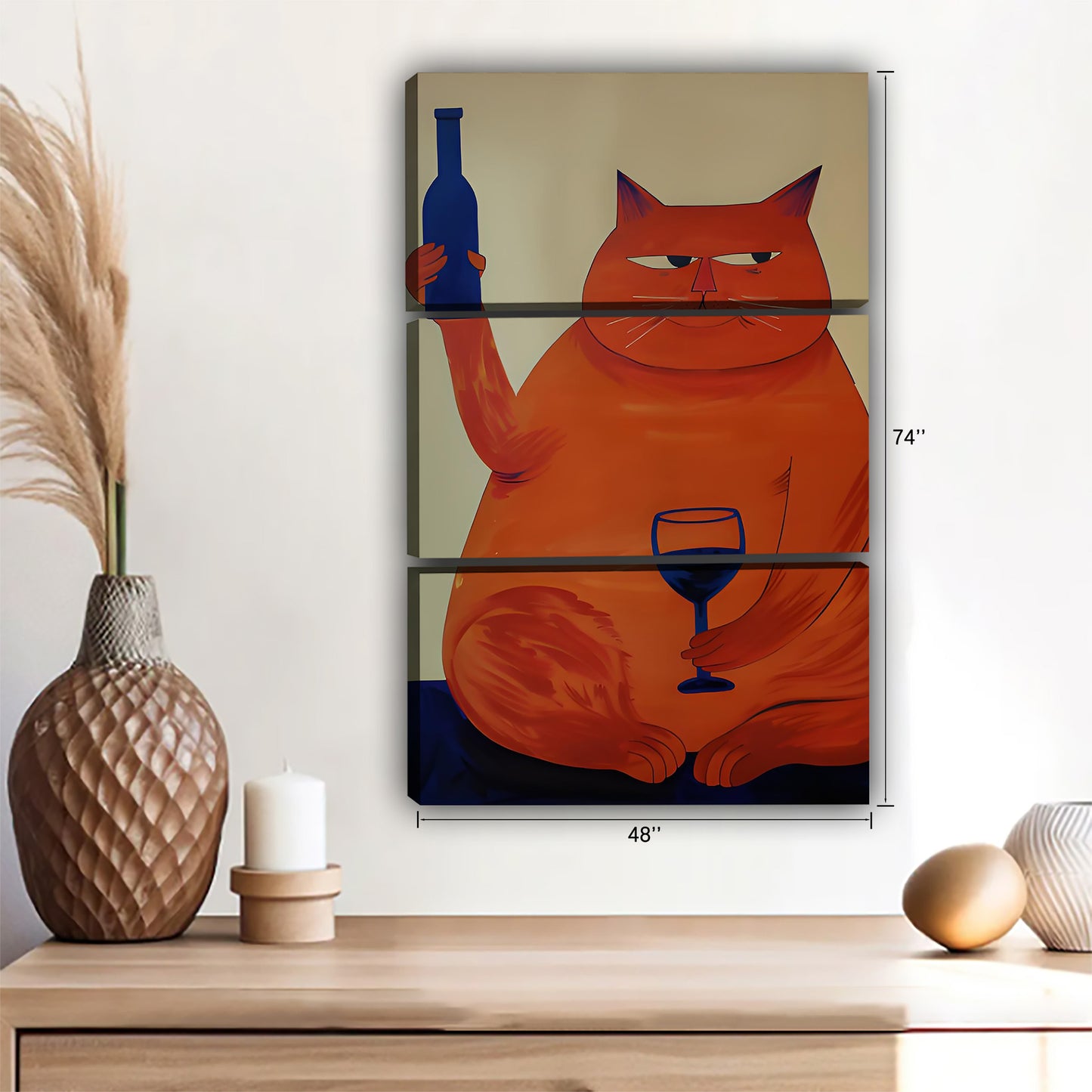 Funny Cat Art - Canvas Wall Art - Abstract Funny Living Room Decor| Liberty Signs #SZ146