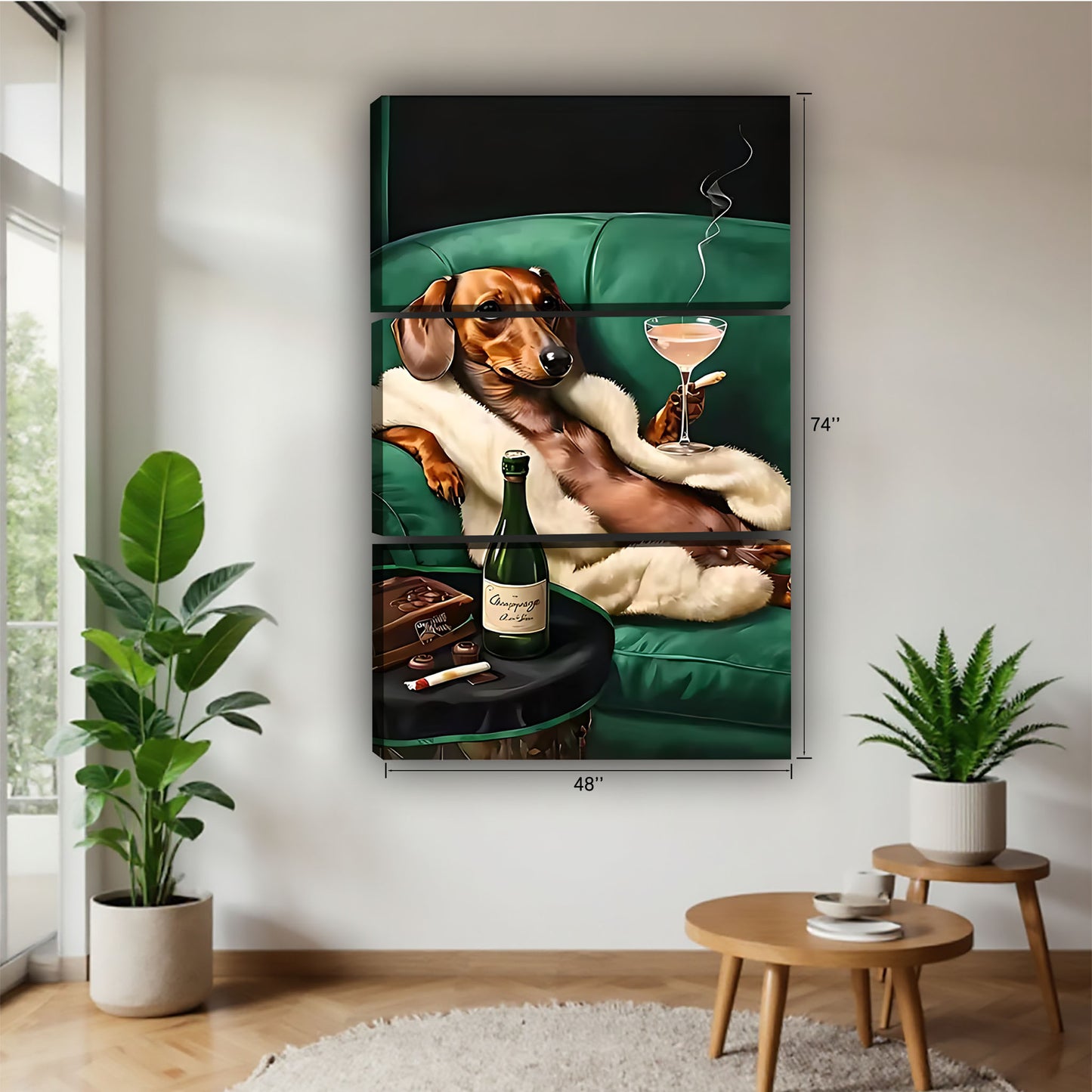 Funny Dog Art - Canvas Wall Art - Abstract Funny Living Room Decor| Liberty Signs #SZ157