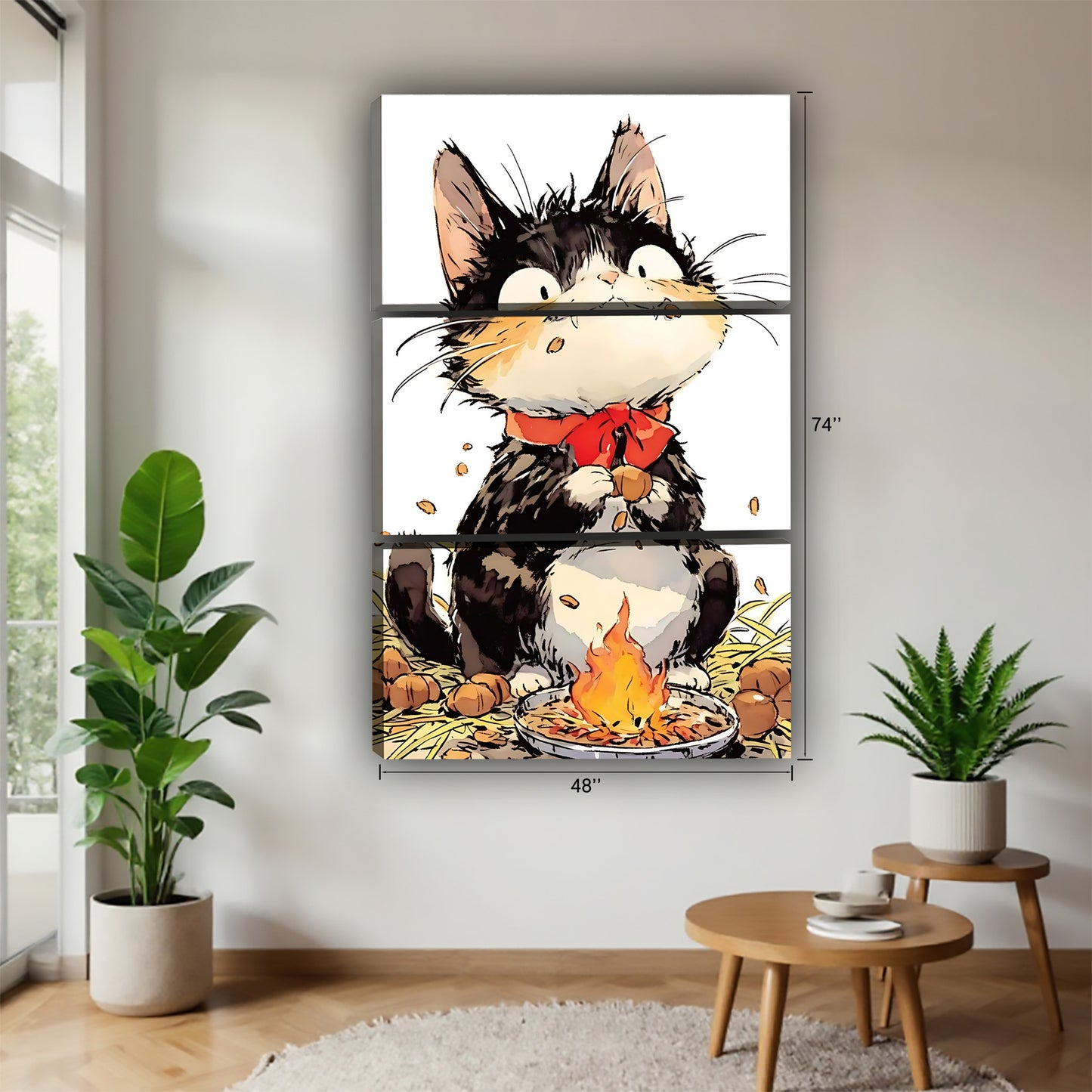Funny Cat Art - Canvas Wall Art - Abstract Funny Living Room Decor| Liberty Signs #SZ214