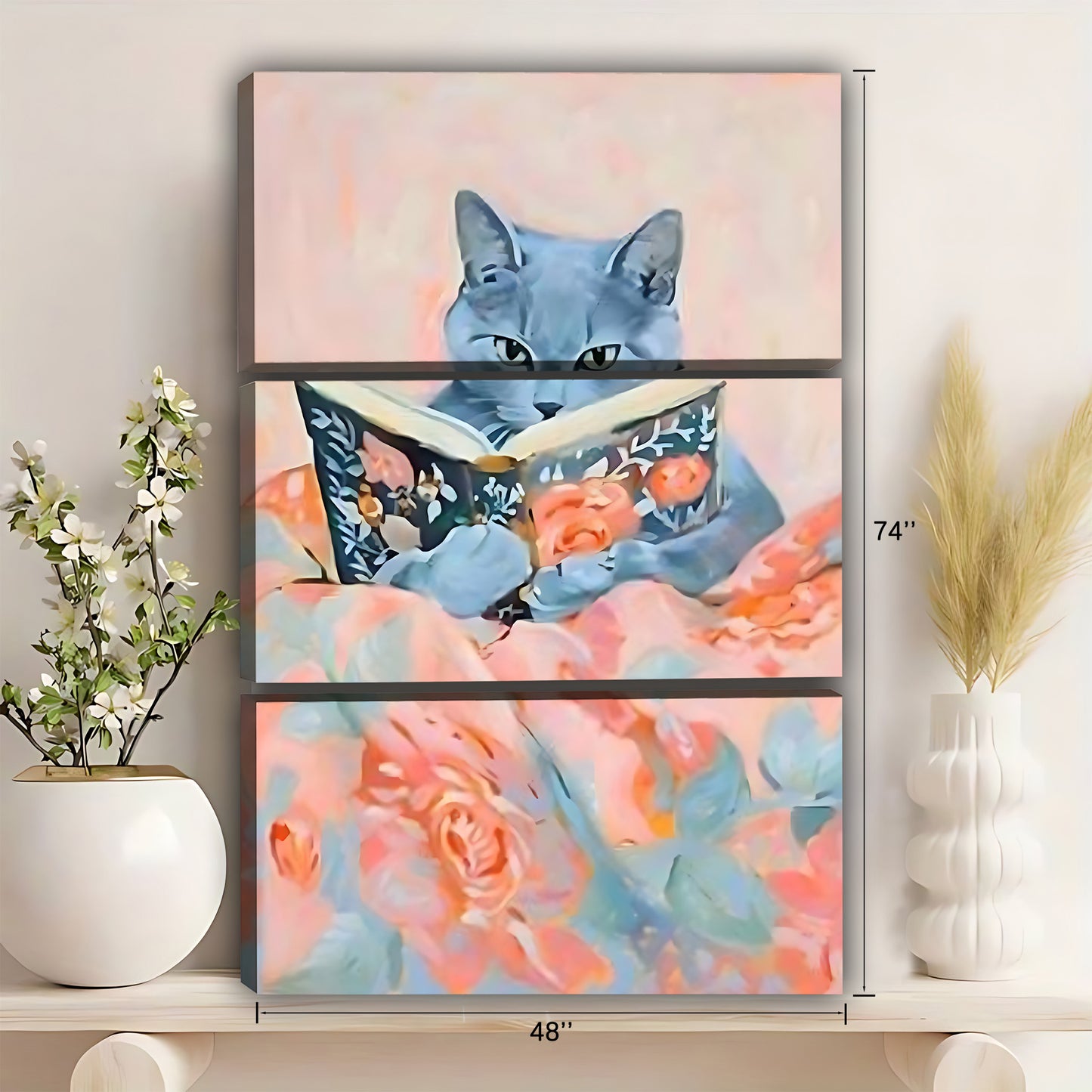 Funny Cat Art - Canvas Wall Art - Abstract Funny Living Room Decor| Liberty Signs #SZ254