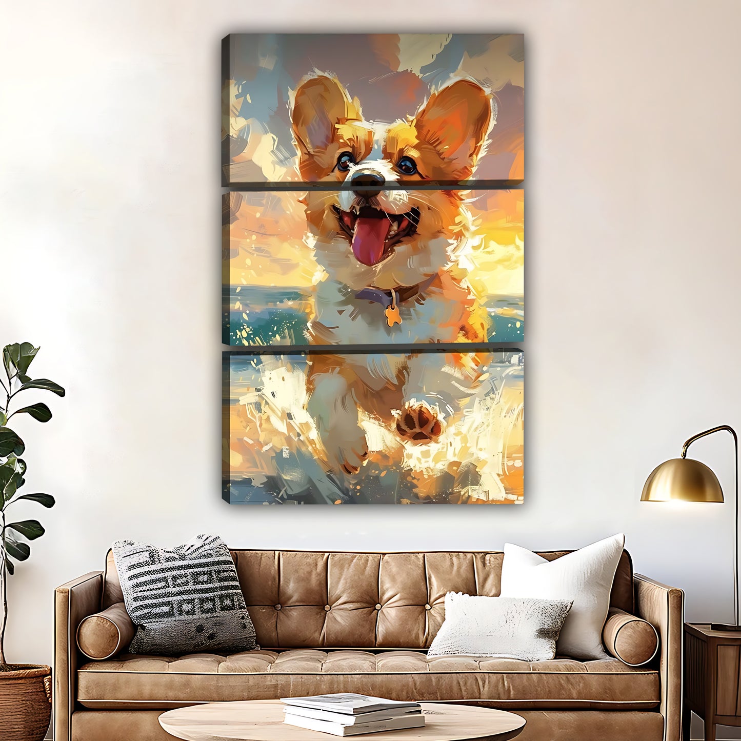 Funny Puppy Art - Canvas Wall Art - Abstract Funny Living Room Decor| Liberty Signs #SZ017