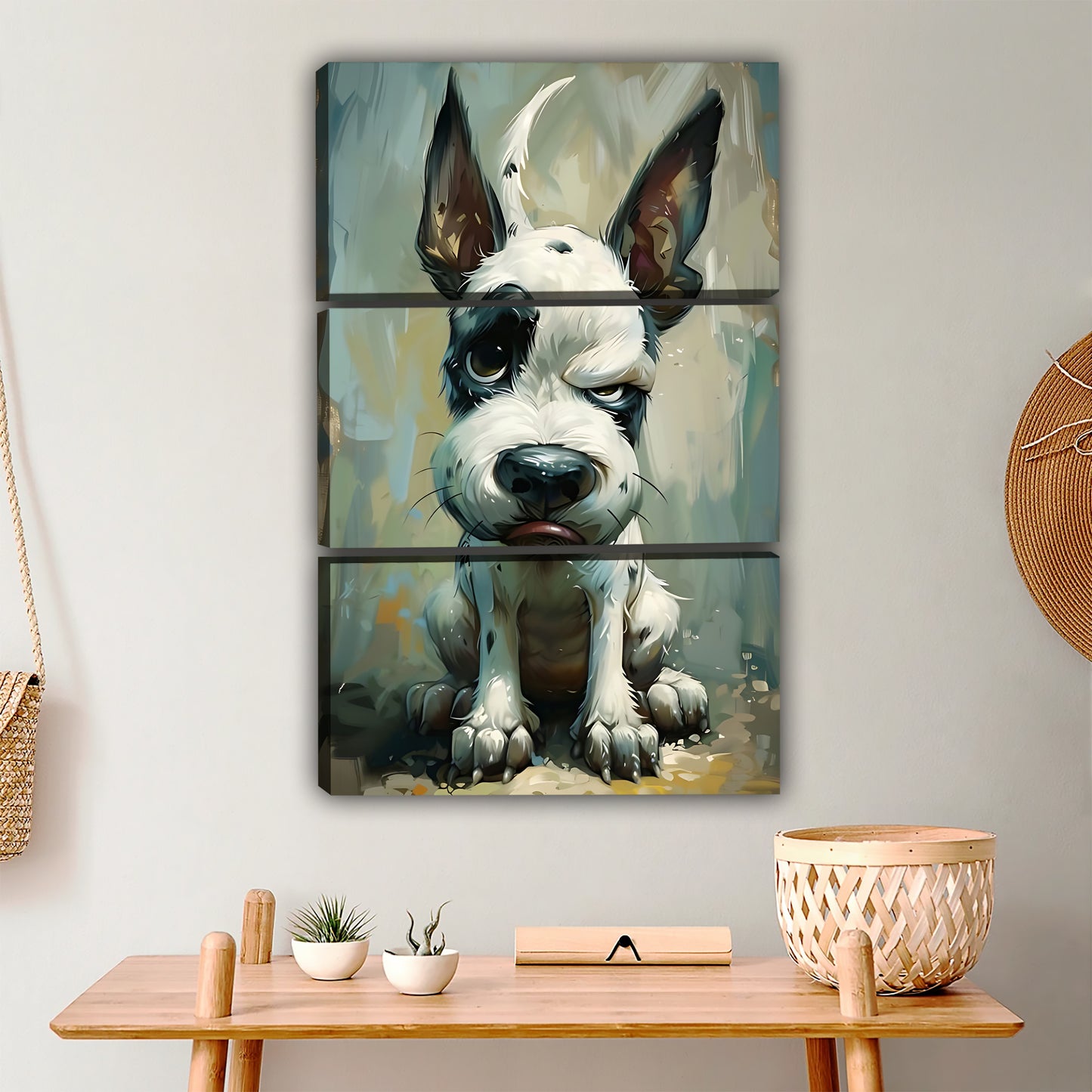 Funny Dog Art - Canvas Wall Art - Abstract Funny Living Room Decor| Liberty Signs #SZ042
