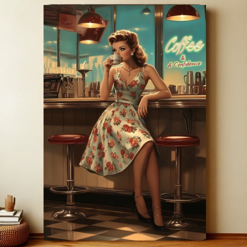 8x12 Pin-Up Girl Metal Sign – Retro Tin Wall Art for Garage & Bar Decor | Liberty Signs #3008