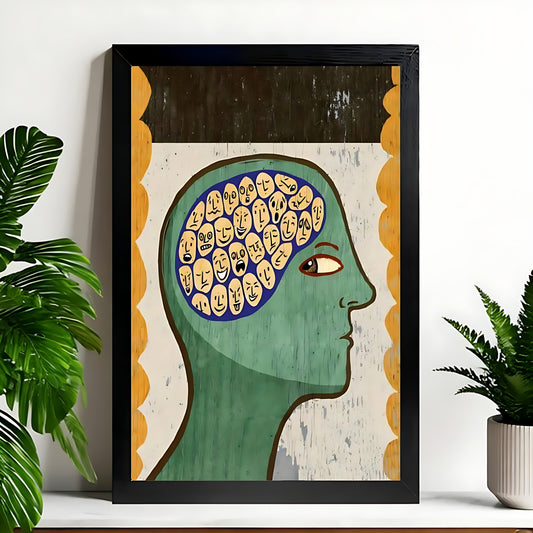 12x18 Neutral Abstract Framed Wall Art – Minimalist Line Art for Office or Studio | Liberty Signs#M3112