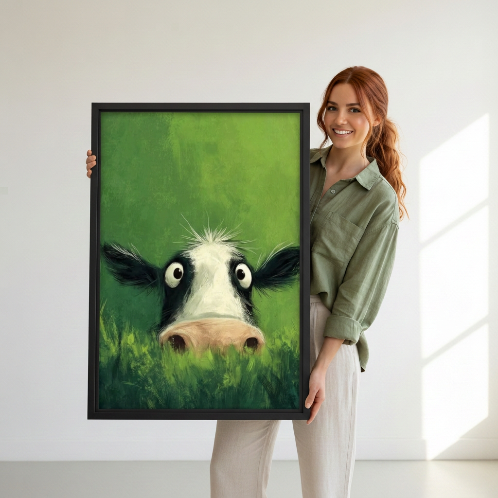 Curious Cow Canvas Wall Art L6253