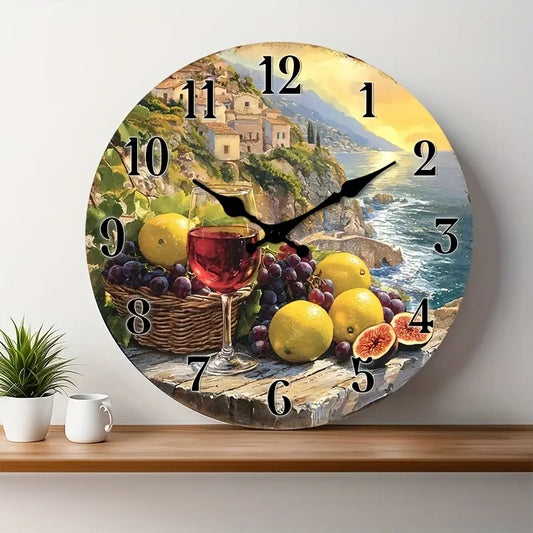 10x10 Decorative Wall Clock  – Ticking Wooden Wall Clock for Living Room or Hallway | Liberty Signs#S1009