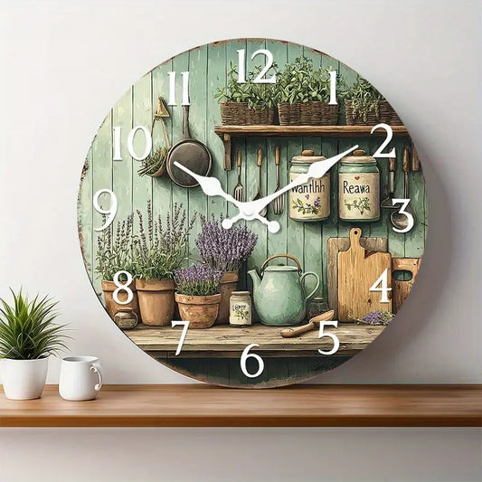 10x10 Decorative Wall Clock  – Ticking Wooden Wall Clock for Living Room or Hallway | Liberty Signs#S1005