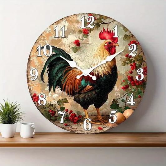 10x10 Decorative Wall Clock  – Ticking Wooden Wall Clock for Living Room or Hallway | Liberty Signs#S1007