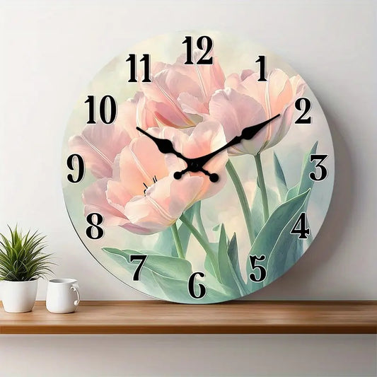 10x10 Decorative Wall Clock  – Ticking Wooden Wall Clock for Living Room or Hallway | Liberty Signs#S1008