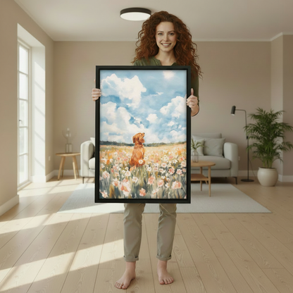 Golden Retriever Watercolor Wall Art Print Framed l2036