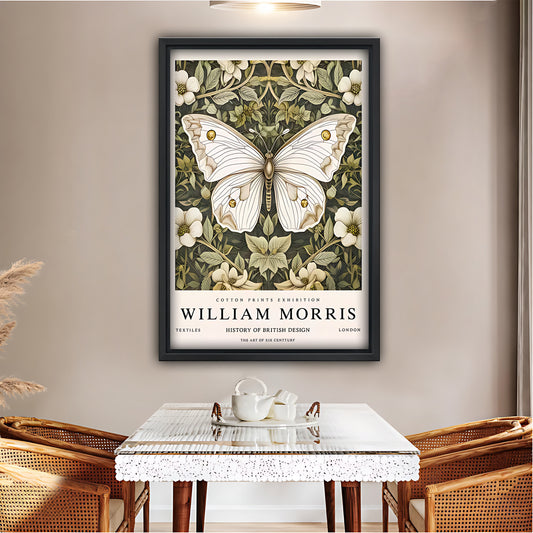 William Morris Vintage Butterfly & Floral Art Print | Botanical Wall Decor|Liberty Signs #L481