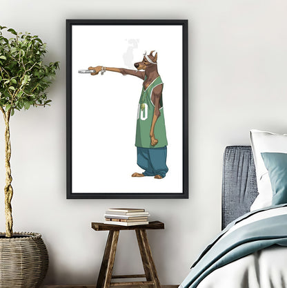 Funny Dog as Michael Jordan Parody Wall Art|Liberty Signs #L818