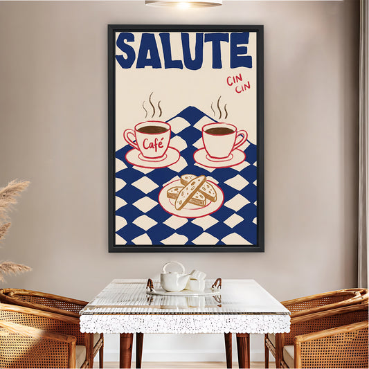 "Salute" Retro Coffee & Croissant Wall Art|Liberty Signs #L835