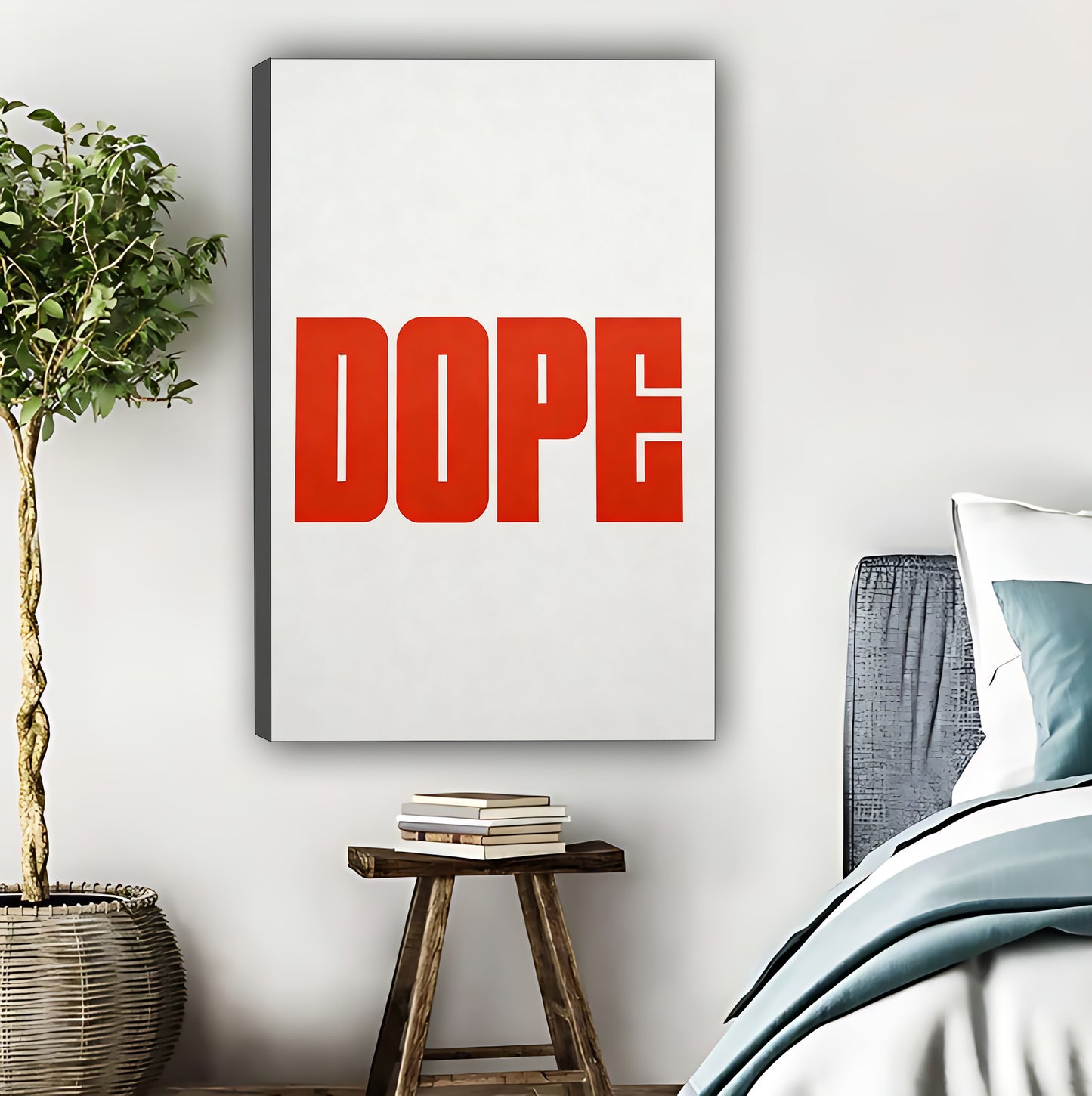 Bold Red "DOPE" Typography Art Print | Modern Urban Wall Decor|Liberty Signs #L413