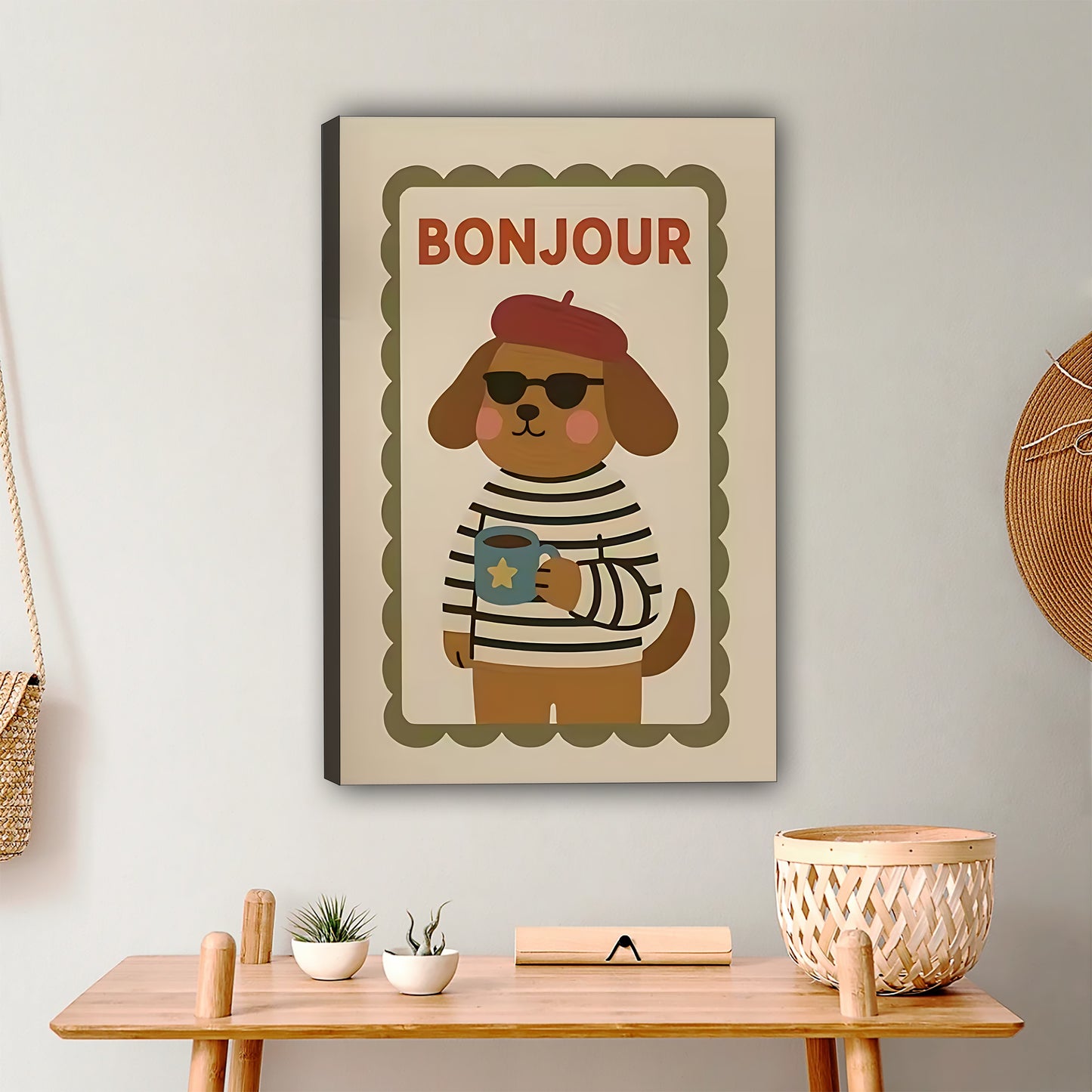 Bonjour French Dog Coffee Art|Liberty Signs #L529
