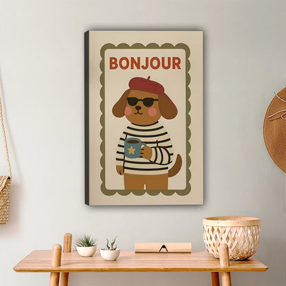 Bonjour French Dog Coffee Art|Liberty Signs #L529