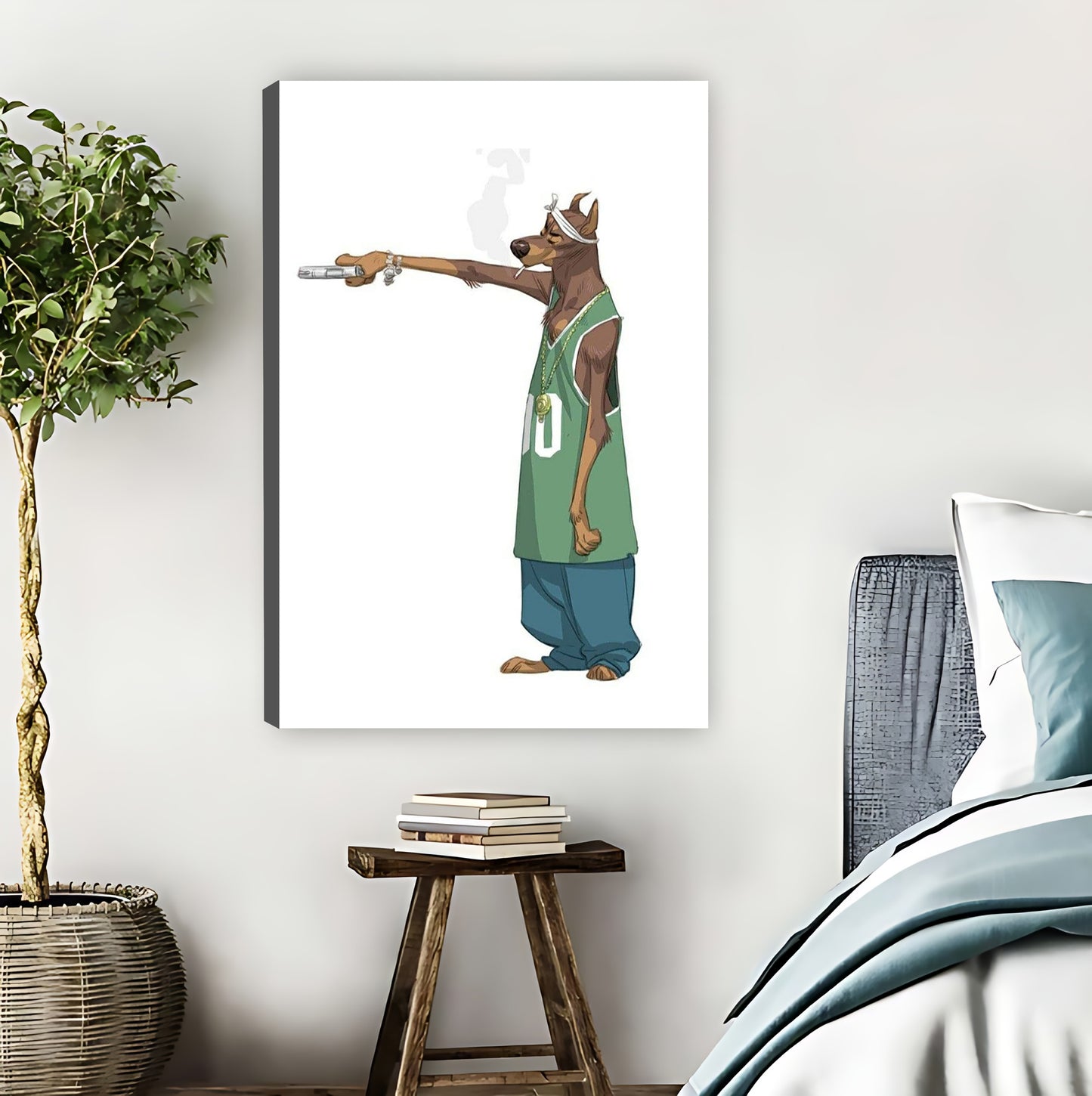 Funny Dog as Michael Jordan Parody Wall Art|Liberty Signs #L818
