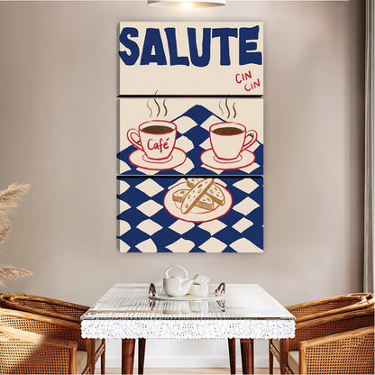 "Salute" Retro Coffee & Croissant Wall Art|Liberty Signs #L835