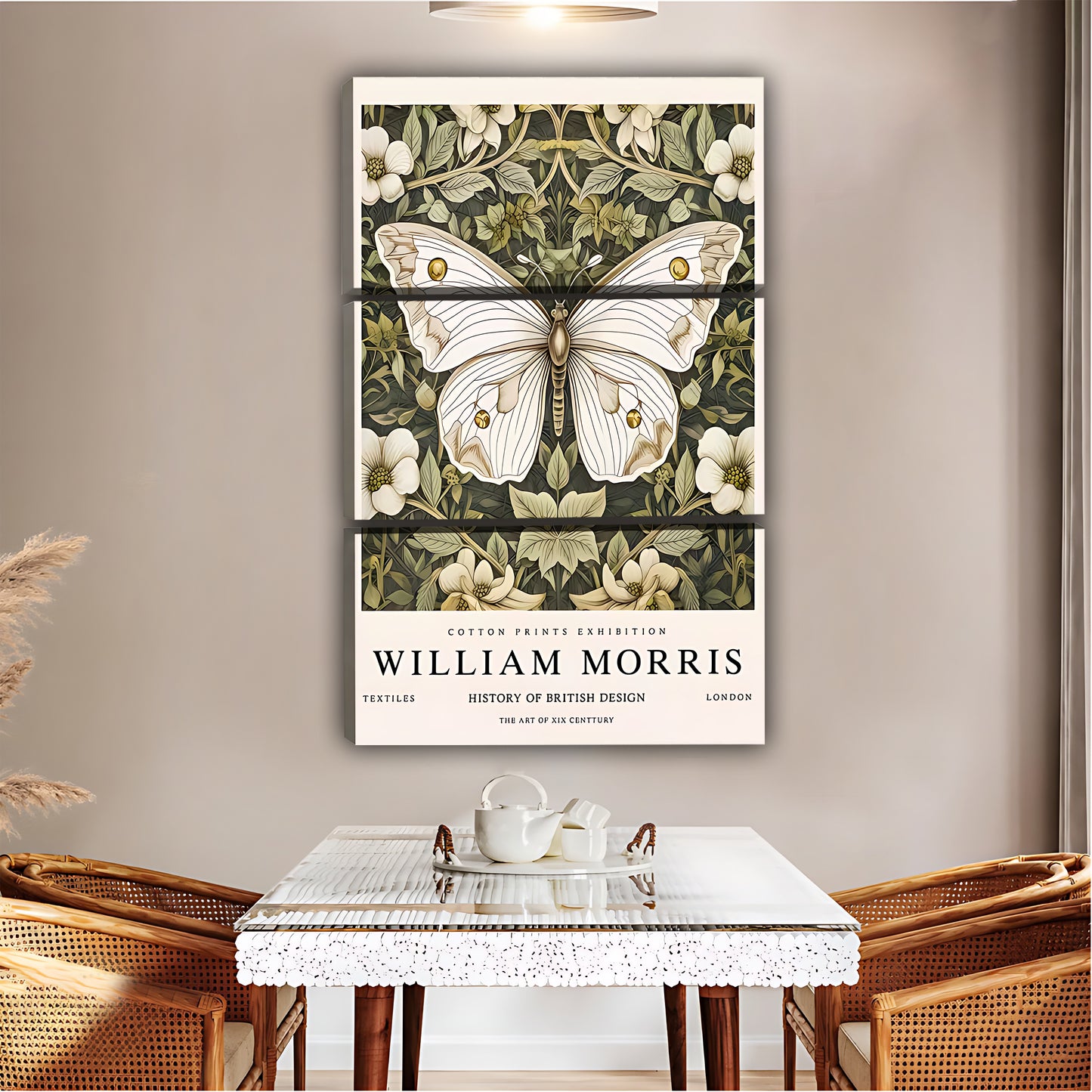William Morris Vintage Butterfly & Floral Art Print | Botanical Wall Decor|Liberty Signs #L481