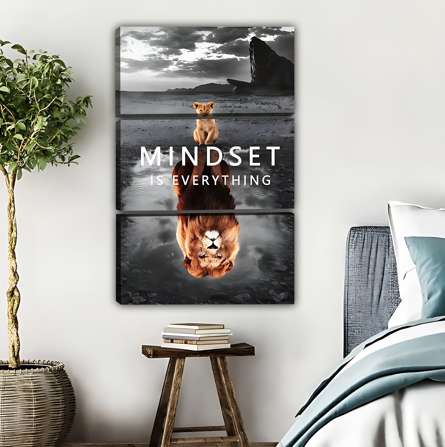 Mindset is Everything Cub & Lion Motivational Wall Art|Liberty Signs #L401