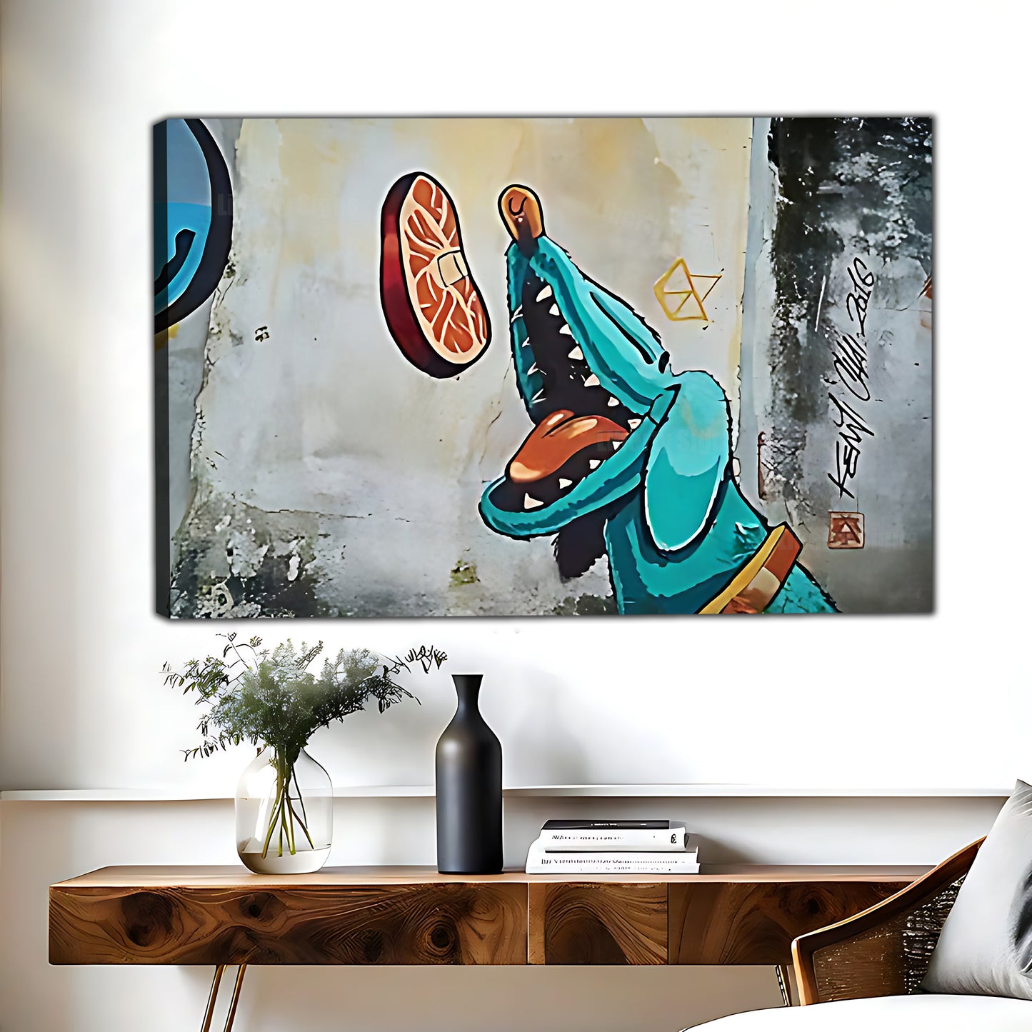 Street Art Sneaker Canvas Wall Art - Urban Graffiti Style Print| Liberty Signs #L306