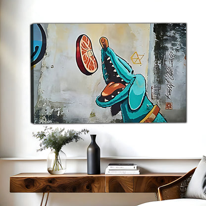 Street Art Sneaker Canvas Wall Art - Urban Graffiti Style Print| Liberty Signs #L306