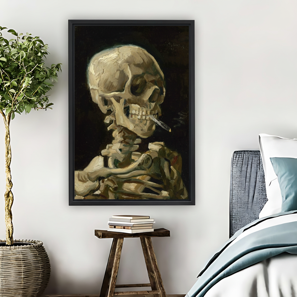 Van Gogh Skull Smoking Cigarette Classic Oil Painting Canvas Art|Liberty Signs #L1664