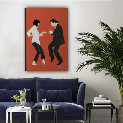 Minimalist Dancing Duo Framed Canvas Wall Art Print|Liberty Signs #L1671