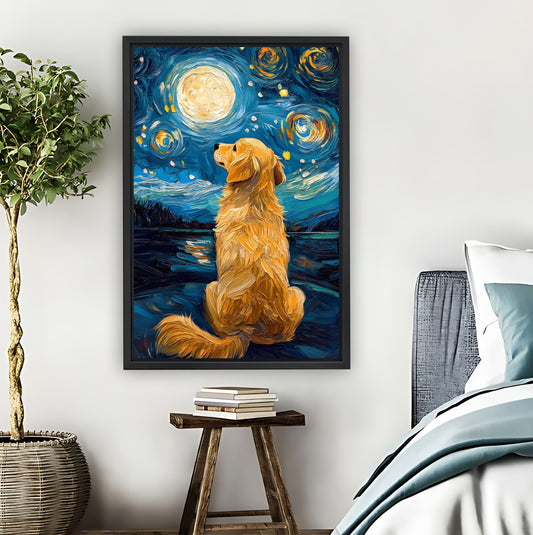 Dog Under Starry Night Van Gogh Inspired Wall Art| Liberty Signs #L895