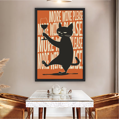 "More Wine Please" Funny Cat Wine Lover Wall Art|Liberty Signs #L831