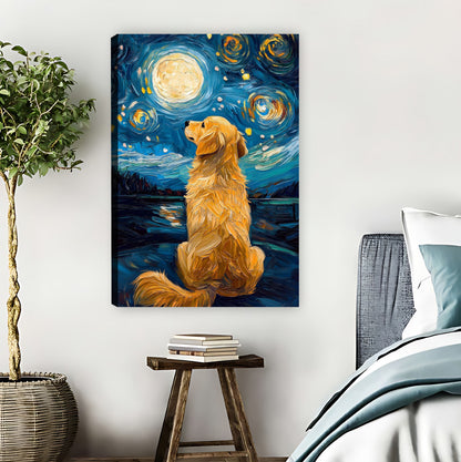Dog Under Starry Night Van Gogh Inspired Wall Art| Liberty Signs #L895