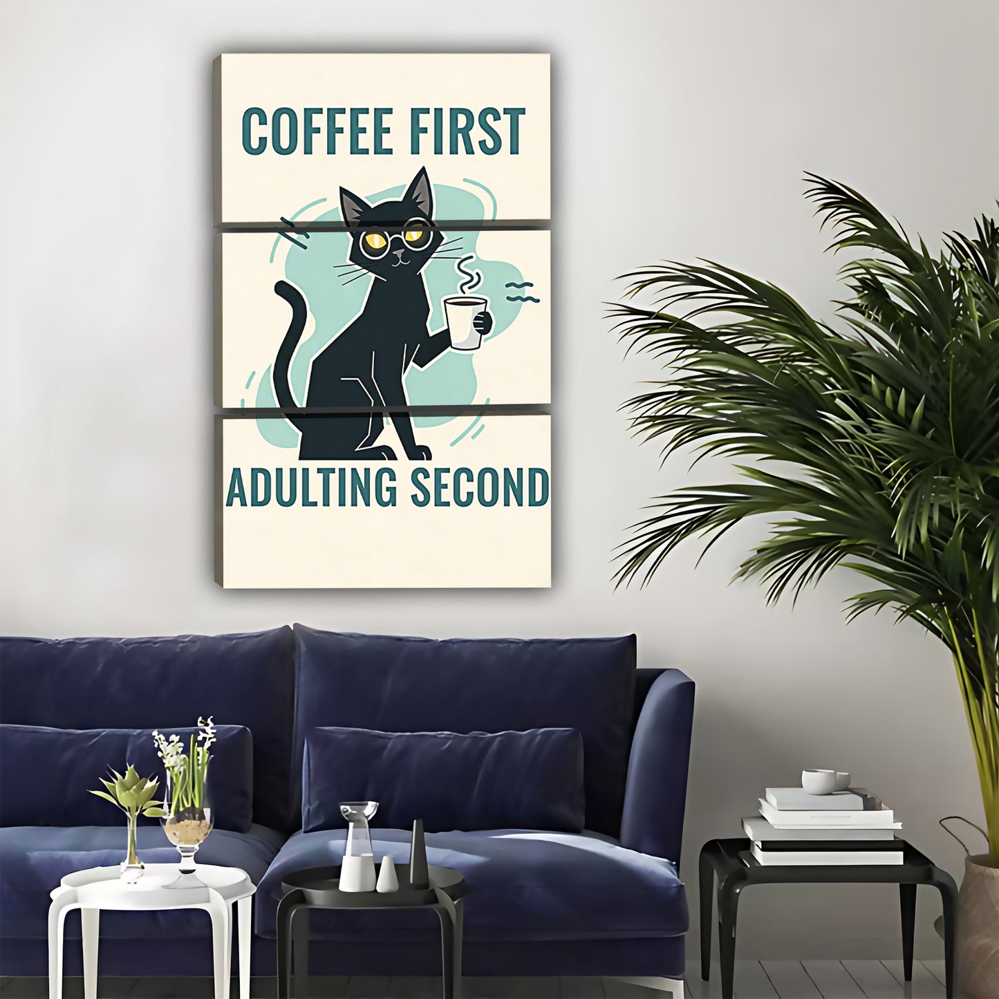 Coffee First Adulting Second Cat Sign - Funny Office Wall Art|Liberty Signs#L325