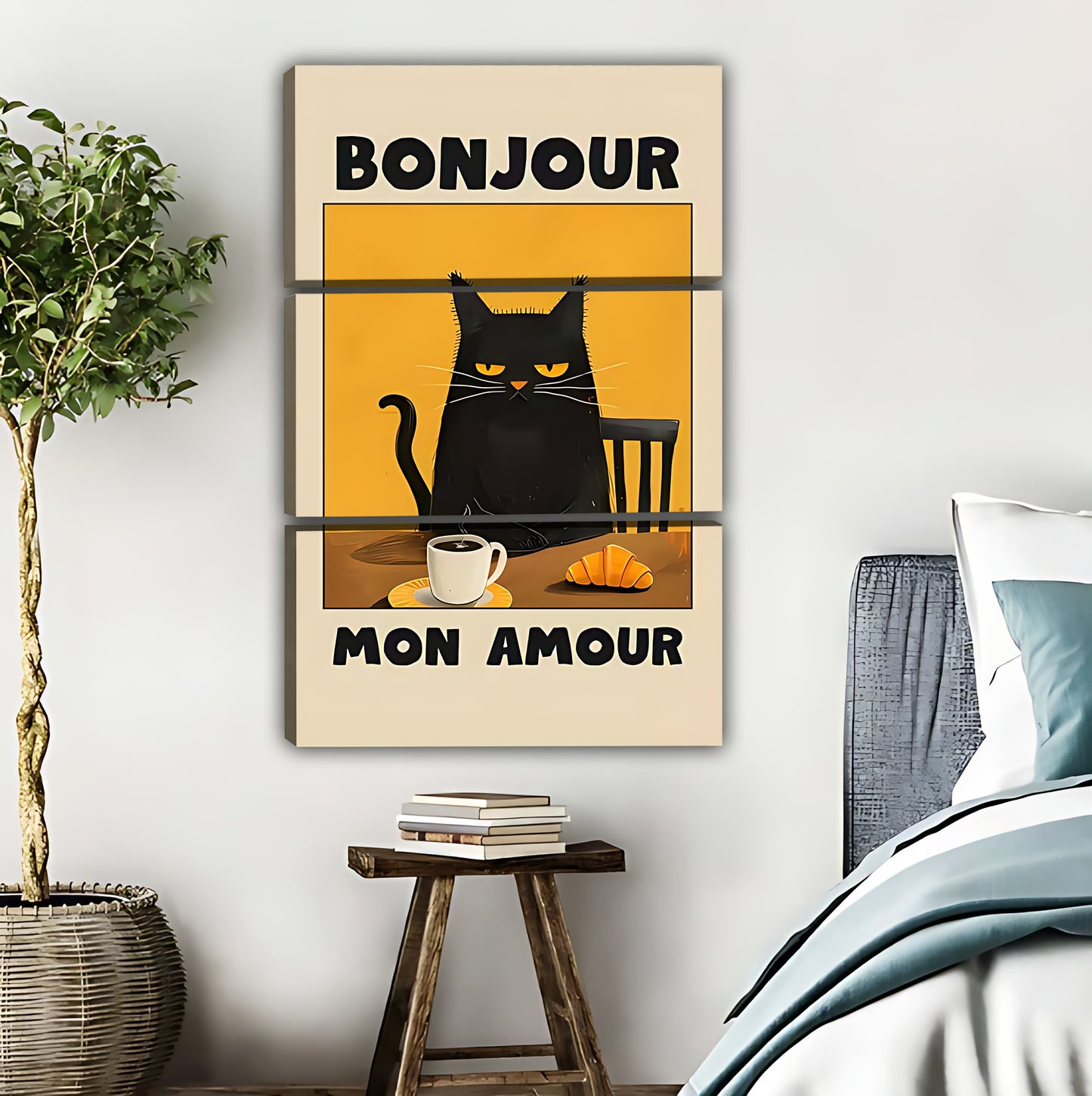 Bonjour Mon Amour Cat Coffee Art|Liberty Signs #L479