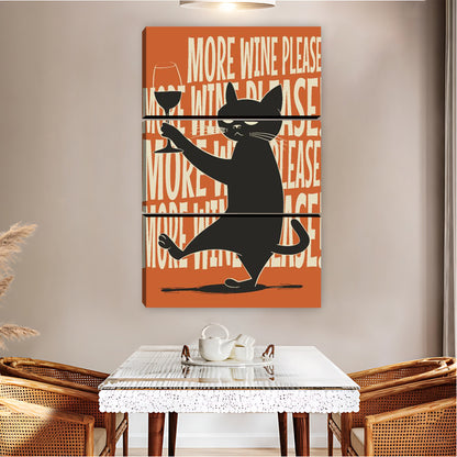 "More Wine Please" Funny Cat Wine Lover Wall Art|Liberty Signs #L831