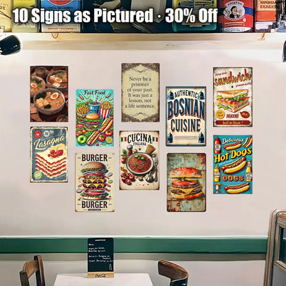 8x12 Kitchen Metal Sign – Coffee & Recipe Tin Wall Decor for Homes (1/3/6/10 Pieces) | Liberty Signs #ZH8029