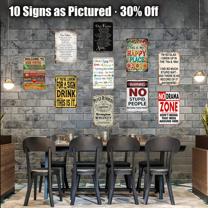 8x12 Warning Metal Sign – People Beyond This Point Metal Teneke Levha Duvar Dekoru (1/3/6/10 Pieces) | Liberty Signs #ZHA008