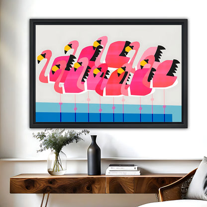 Pink Flamingo Pattern Framed Wall Art |Liberty Signs #L604