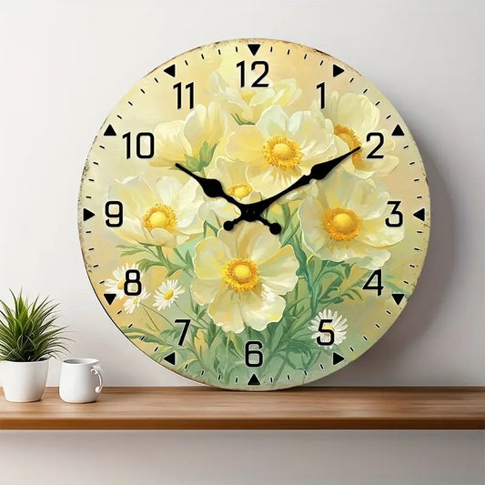 10x10 Decorative Wall Clock  – Ticking Wooden Wall Clock for Living Room or Hallway | Liberty Signs#S1008