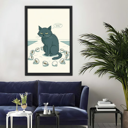 Lazy Cat in Bed Metal Sign - Funny Bedroom Wall Decor|Liberty Signs#L331